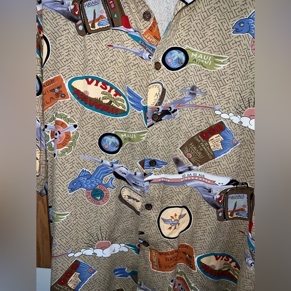 Dietrich Varez by Reyn Spooner Hawaii Vintage Airplane Shirt size Medium - Picture 3 of 8